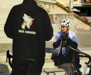 He’s training for the biggest race of his life – but his family is trapped in starving Gaza
